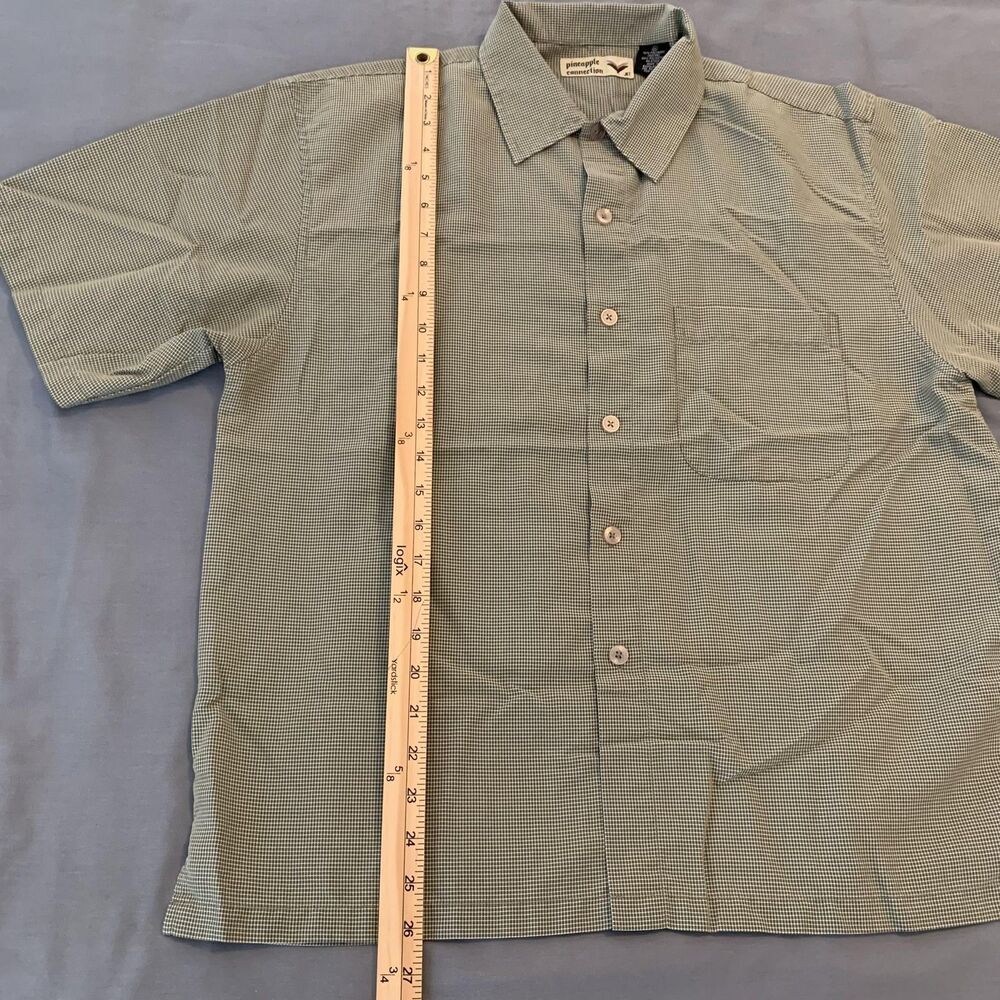 Pineapple Connection Shirt Mens XL Green Check Short Sleeve Button Up Pocket - Picture 4 of 6